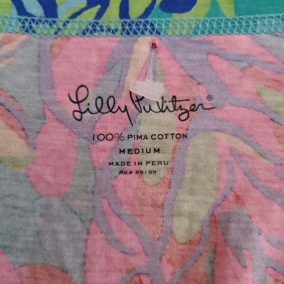 LILLY PULITZER Palmetto Dress Pink ¾” Sleeve Knee Length Button Pocket - Picture 7 of 9